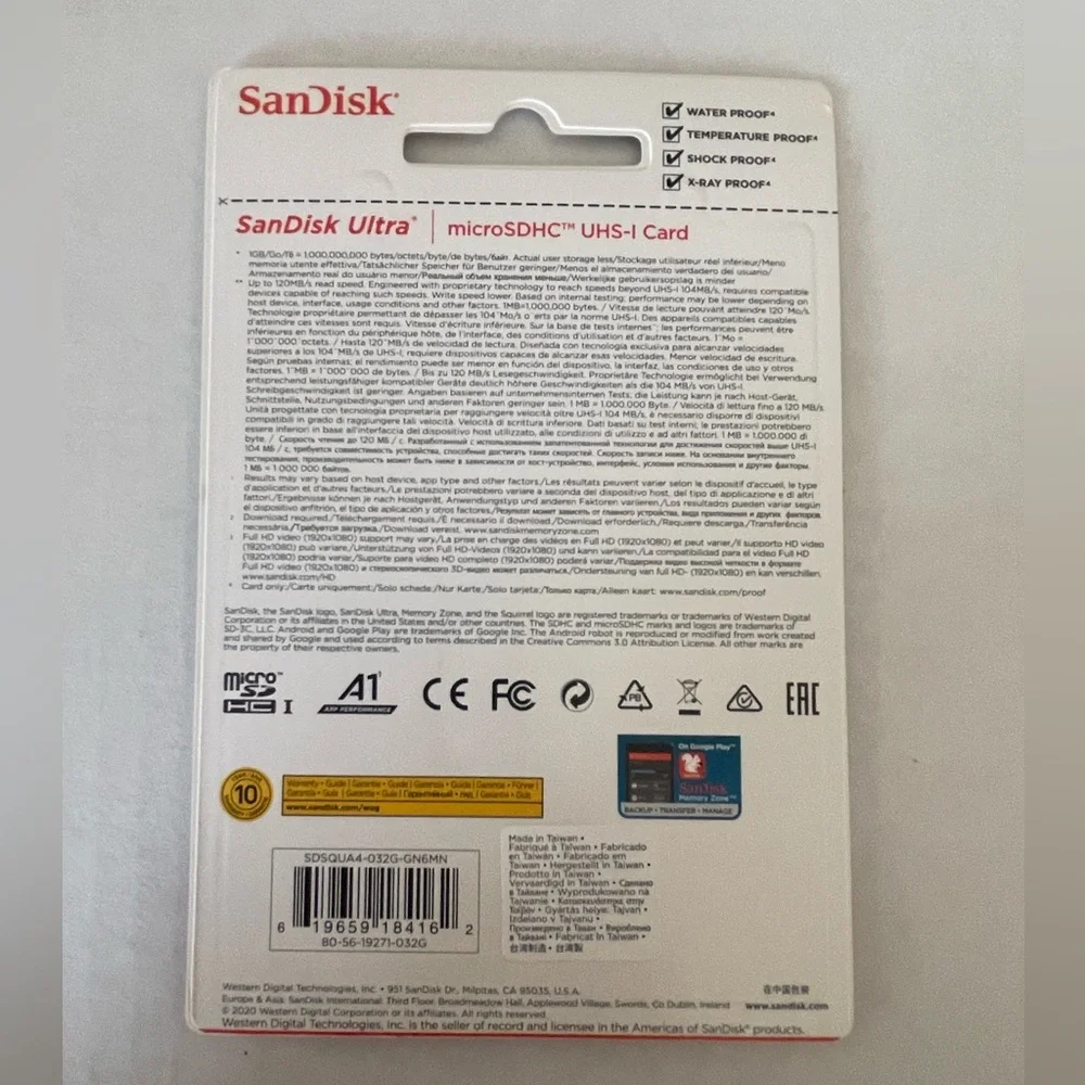SanDisk Ultra microSDHC UHS-I Card, 32GB Speed up to 120 MB/s